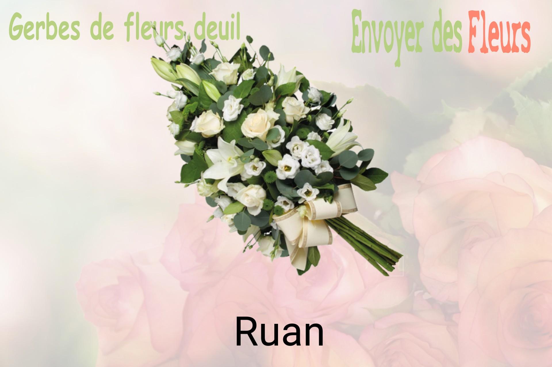 Gerbe de fleurs de deuil livrée à Ruan
